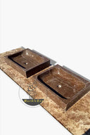 Contemporary design Square Basin Emperador dark marble basin 