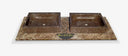 Contemporary design Square Basin Emperador dark marble basin 