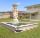 Garden fountain made by Natural stone, fountain with rectangular pool surround