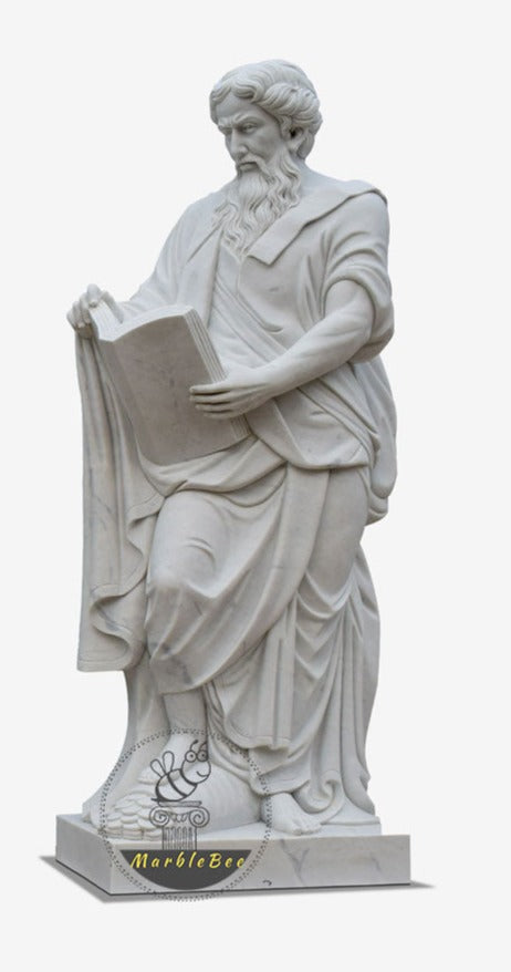 Custom Greek scholar marble statue