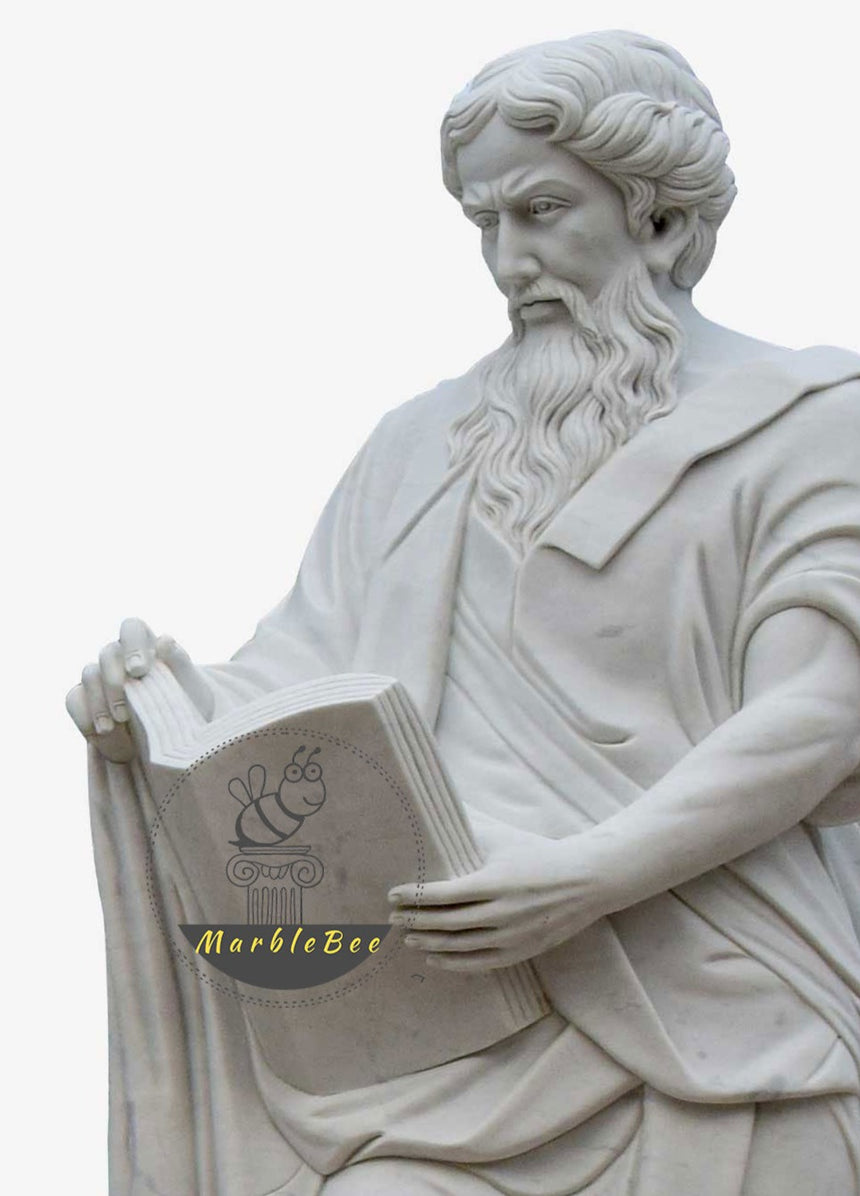 Greek scholar marble statue For Sale