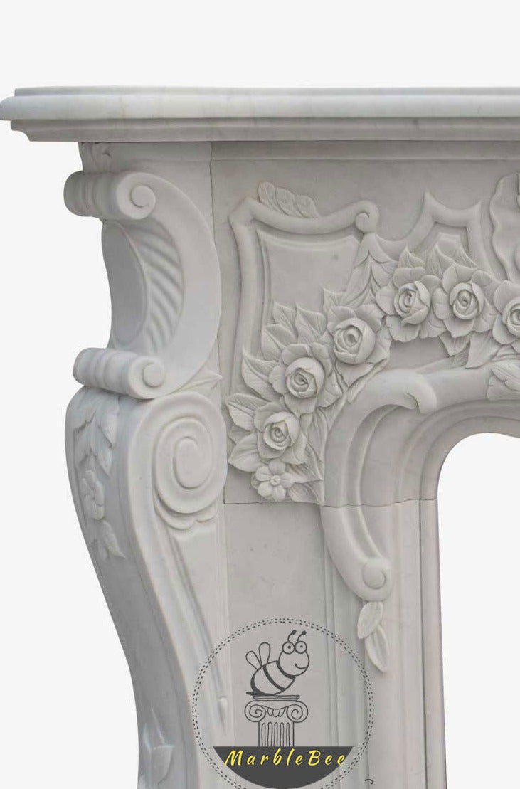Custom NapoleonIII-style-marble-fireplace