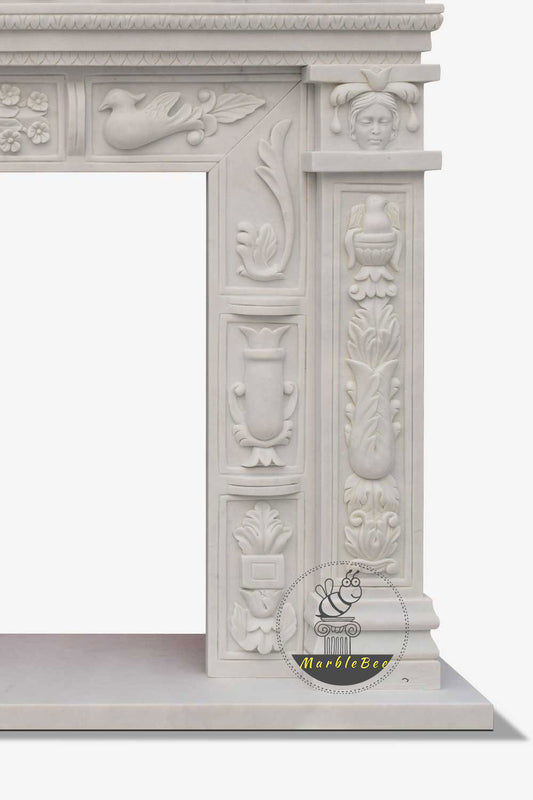 Custom Neoclassical Fireplace mantel For Sale
