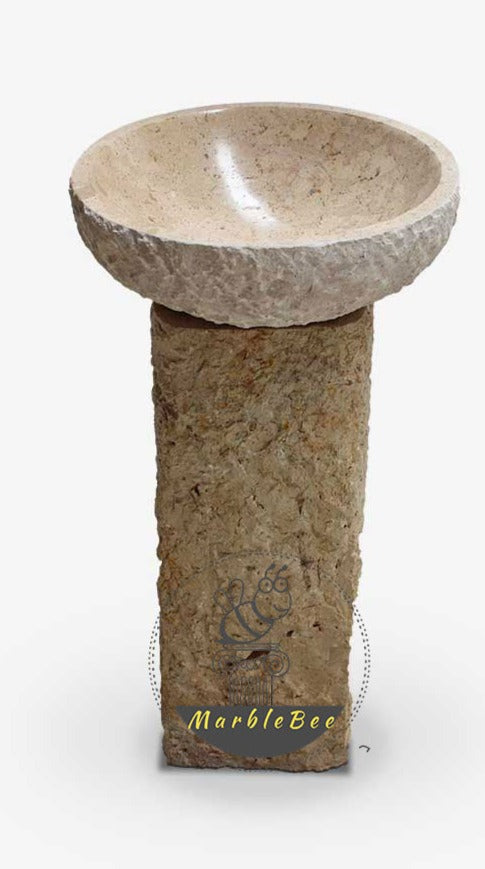 Buy Pedestal stone basin round top