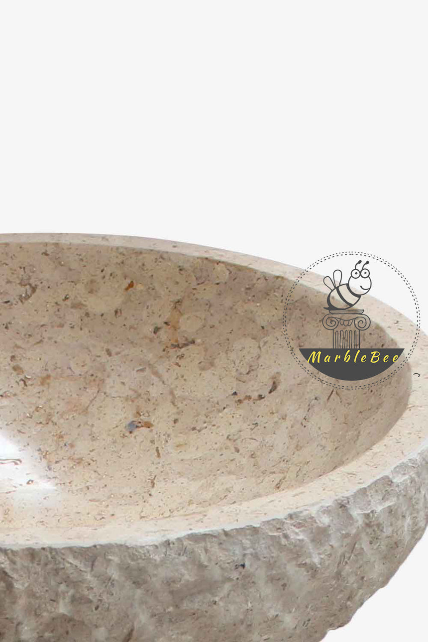 Pedestal stone basin round top For sale