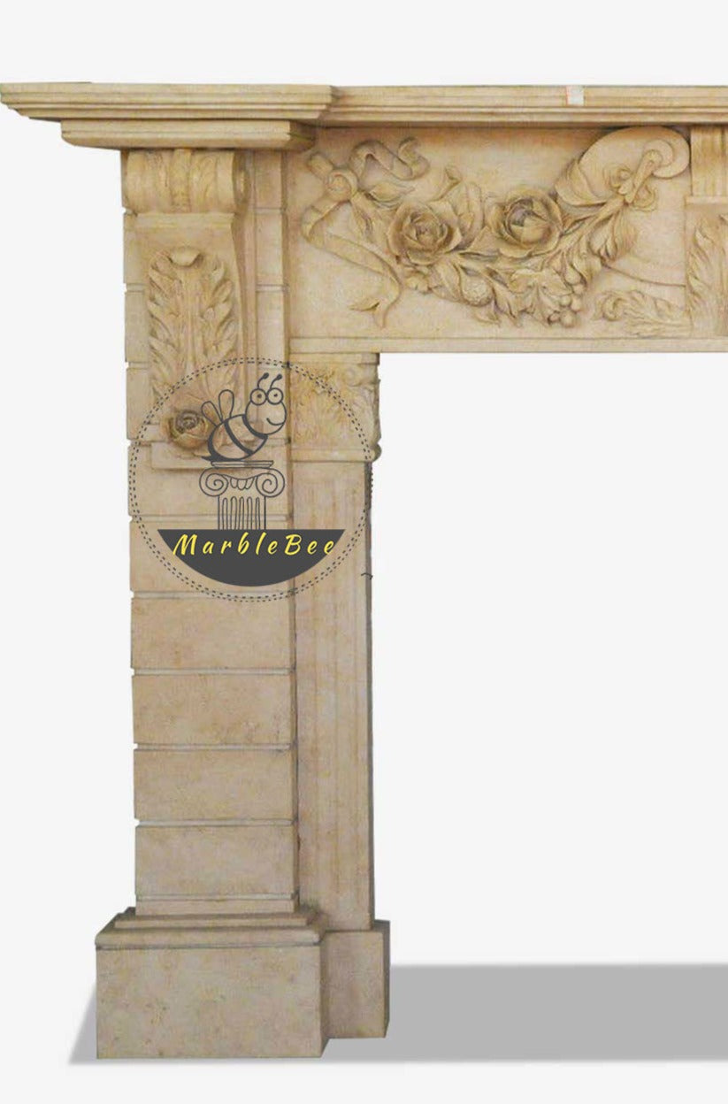 Beige Stone Fireplace for sale
