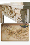 Custom Beige Stone Fireplace