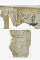Custom Creamy Stone Fireplace