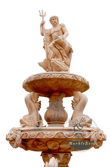 Custom Stone Large fountain with Poseidon statue for Sale