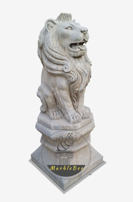 Buy Grey Stone Lion Sculpture for Garden