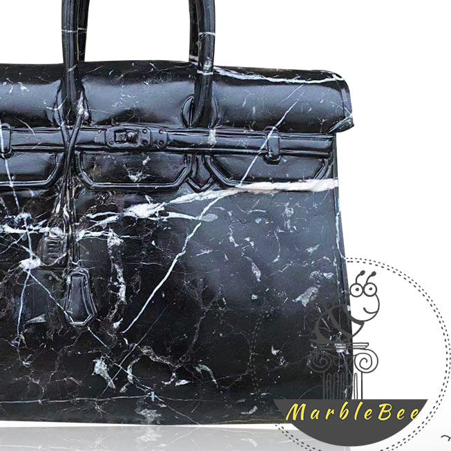 Nero Marquina Marble Handbag For Sale