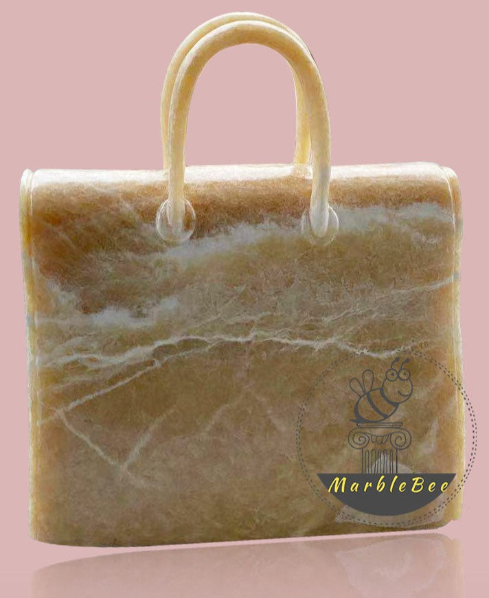 Buy Custom Hand-carved Yellow Onyx Handbag