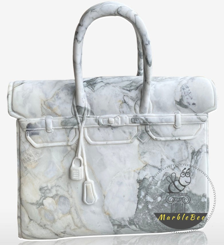 Buy Calacutta White Marble Handbag