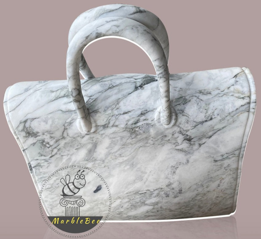 Custom Calacutta White Marble Handbag