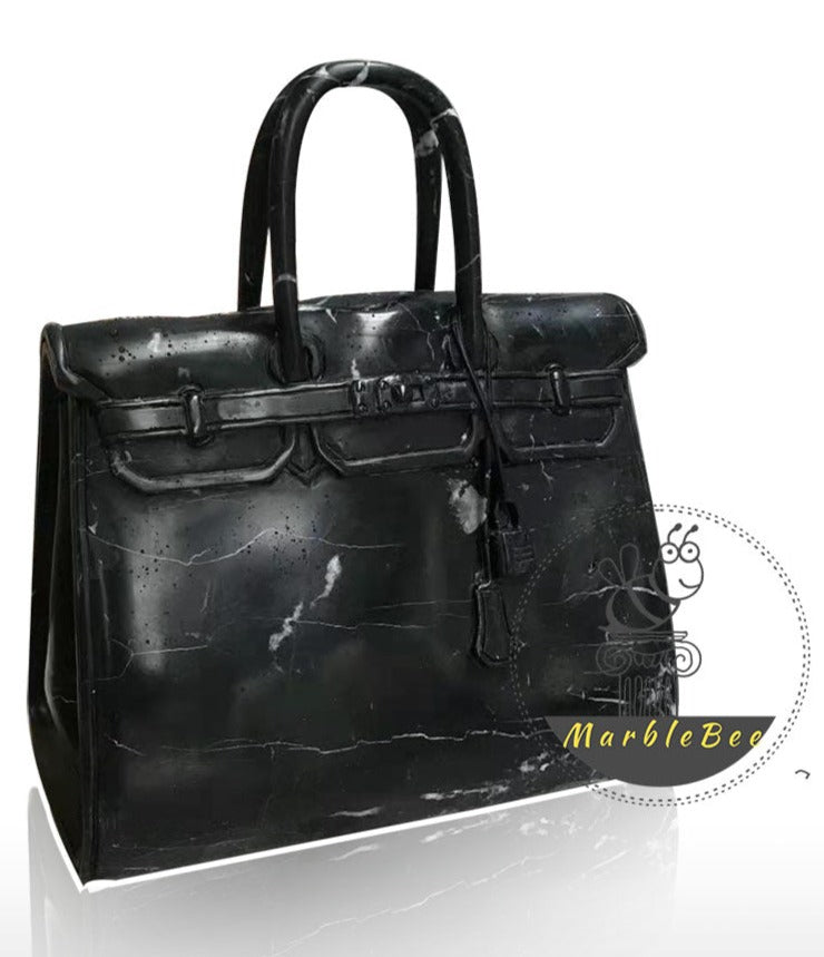 Custom Black Marble Handbag