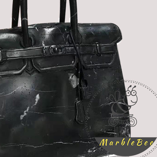 Buy Custom Black Marble Handbag