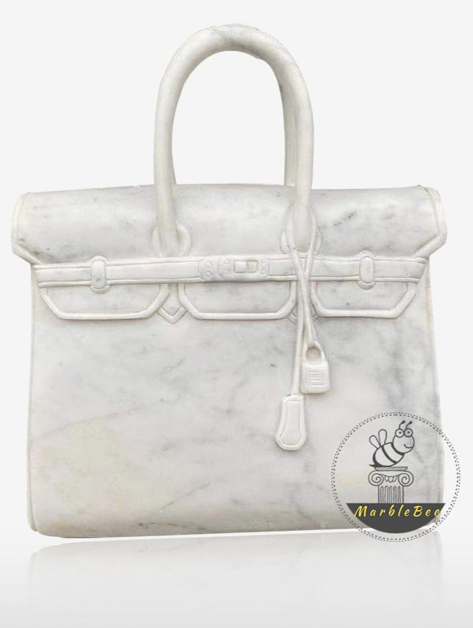 Buy Solid White Marble Handbag