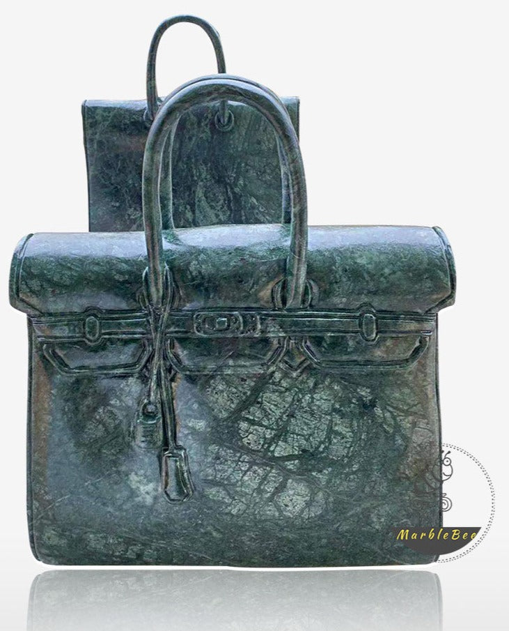 Buy Empress Green Marble Handbag