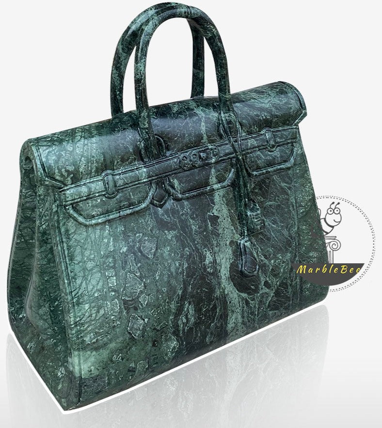 Buy Green Marble Solid Stone Handbag