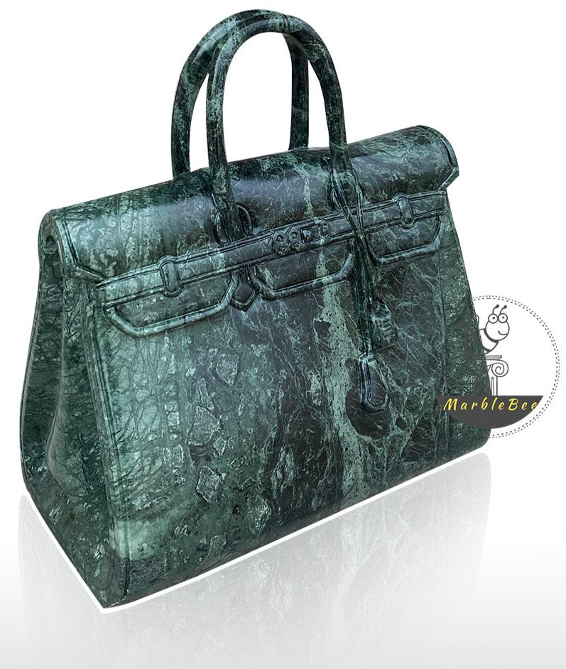 Custom Green Marble Solid Stone Handbag