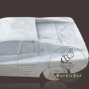White Hand Carved Marble Car For Sale 