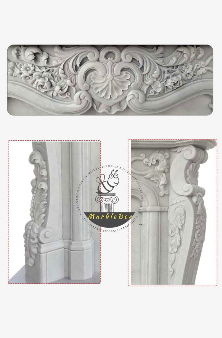 Custom Neo-classical Marble Fireplace