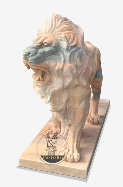 Natural red stone Lion Sculpture For sale