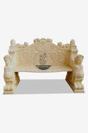 Buy Stone Bench with Carved Statues