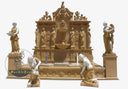 Buy Marble wall fountain with greek statues