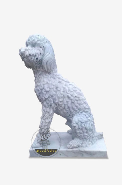 Buy White marble dog sculpture