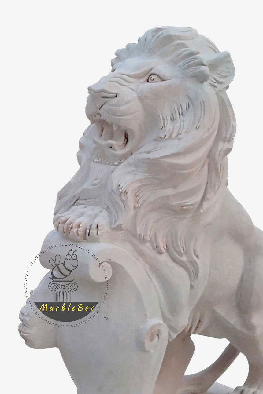 Custom Marble Lion Sculpture
