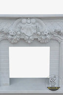 Custom White Stone Fireplace